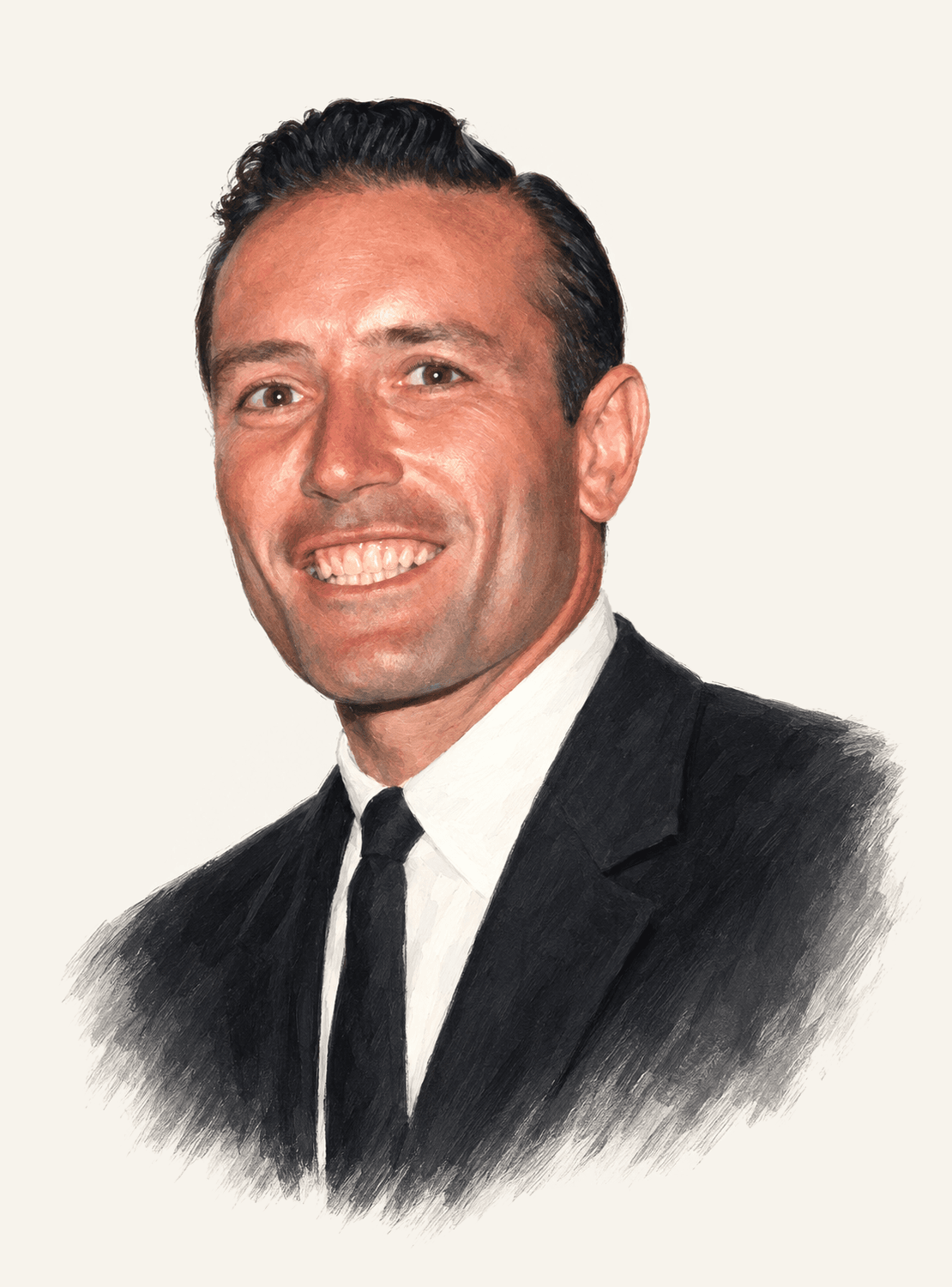 Painted portrait of Jimmy Piersall