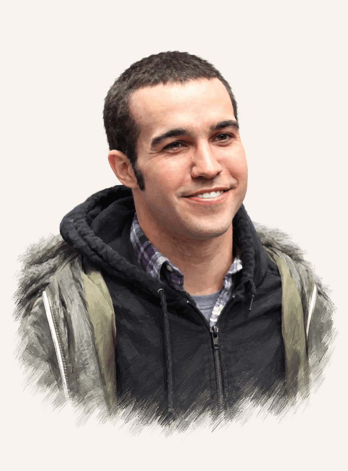Painted portrait of Pete Wentz